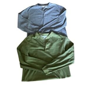 Mountain Bear Outfitters Thermal Henley 2-Pack – Men’s Medium – Green & Gray